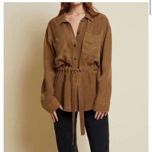 NEW NATION LTD coda belted safari shirt in bark